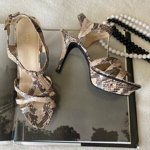 BCBGeneration high heel platform snakeskin Sandals 8.5